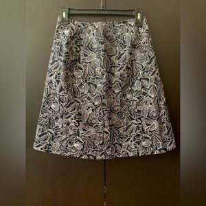 Talbots black and white embroidered skirt